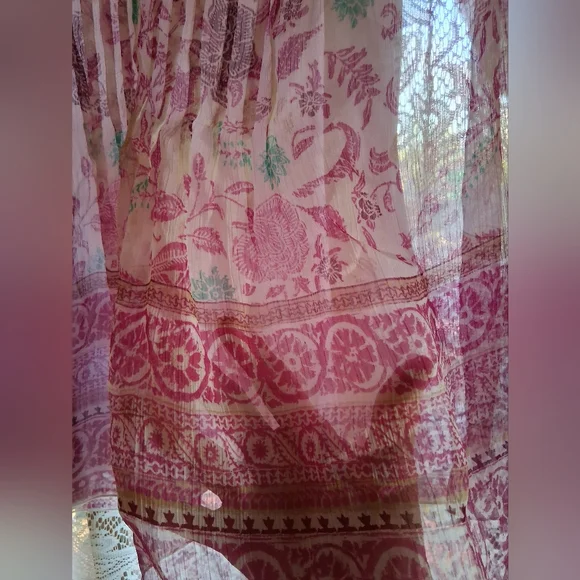 Sonoma Goods For Life Sheer Floral  Ruffle Boho Top/Cami Set - Picture 11 of 11